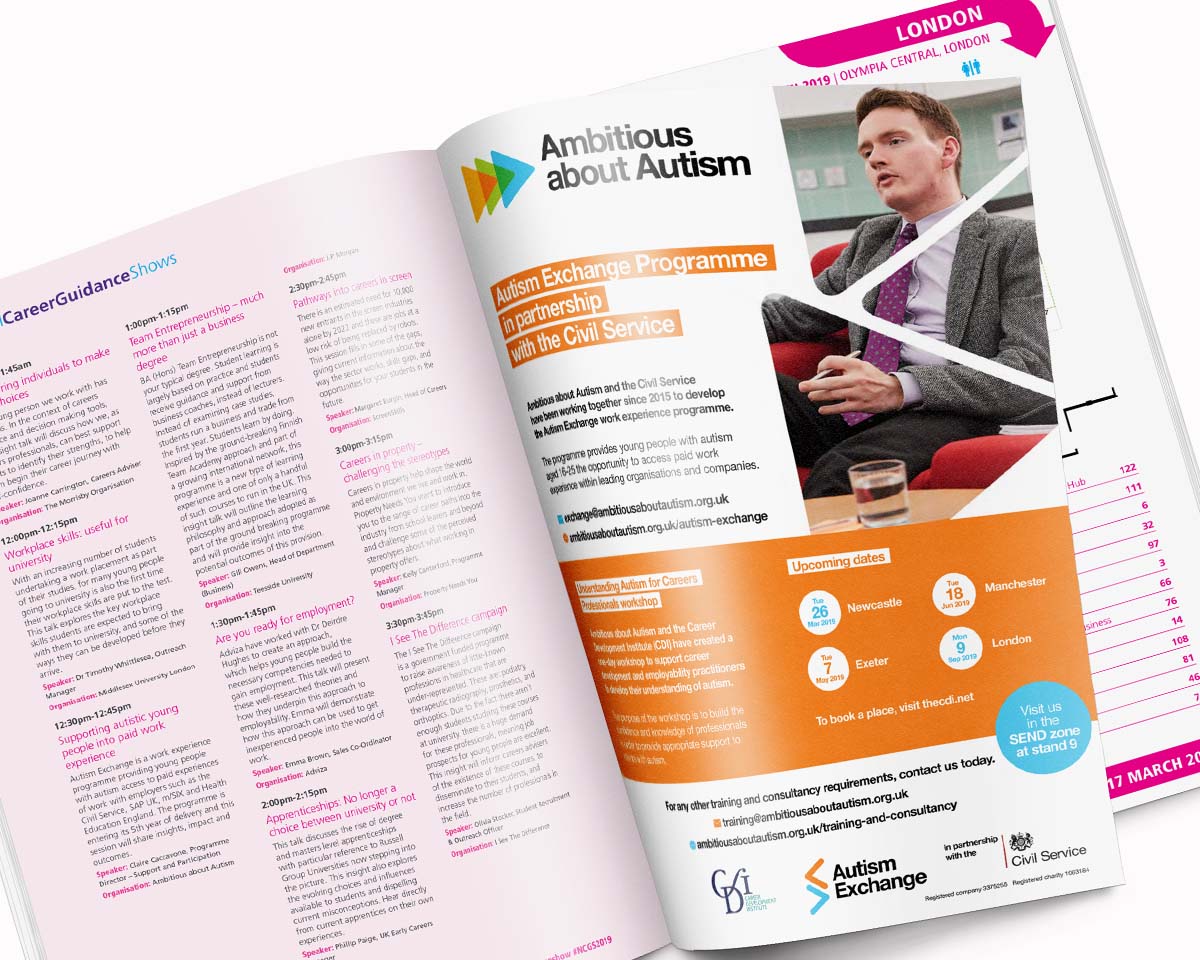 Ambitions about autism National Careers and Guidance Show 2019